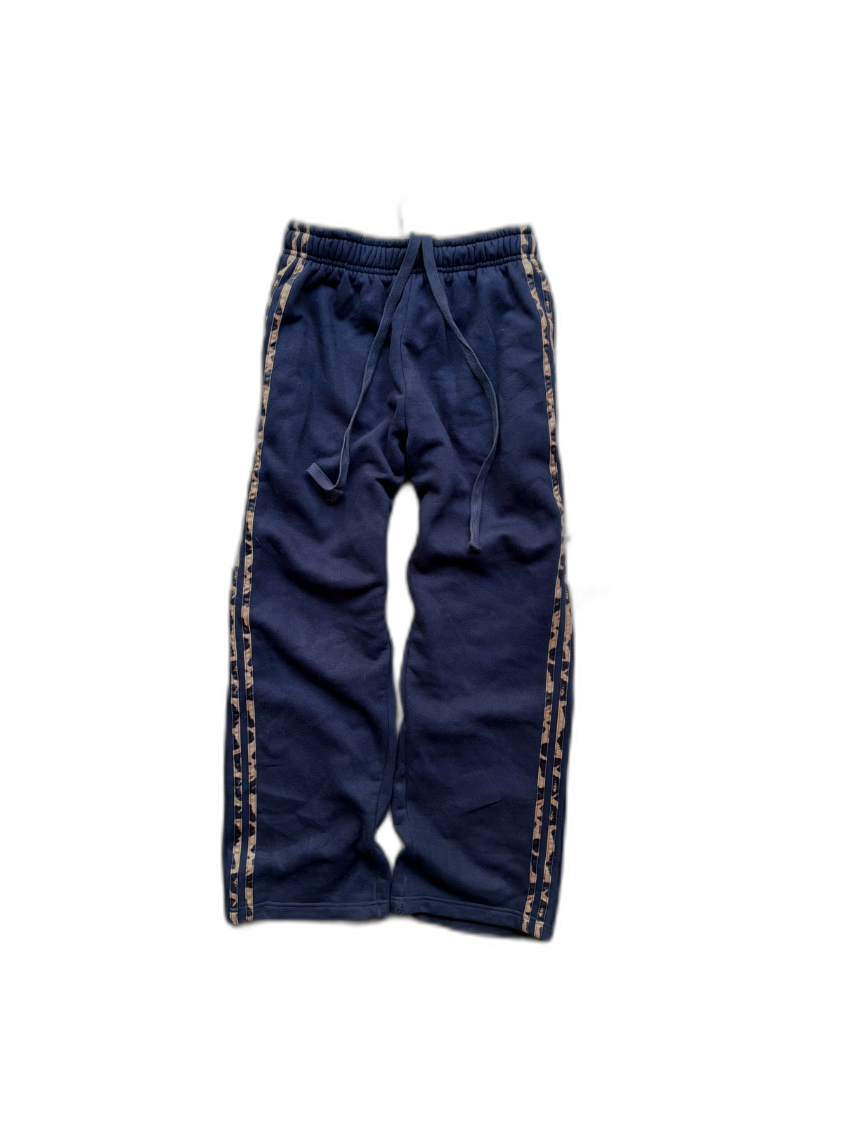 Navy Noire sweats with cheetah-trim side stripes