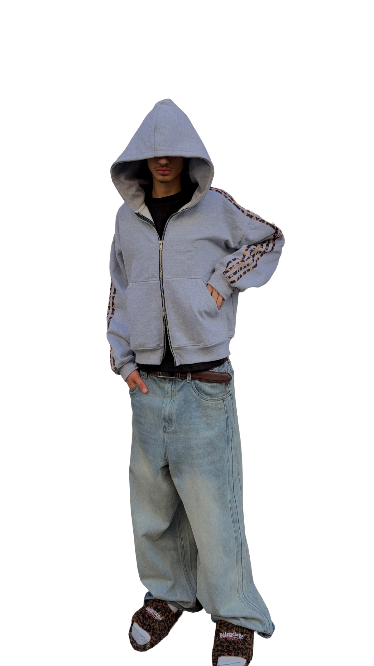 noire zip - up grey